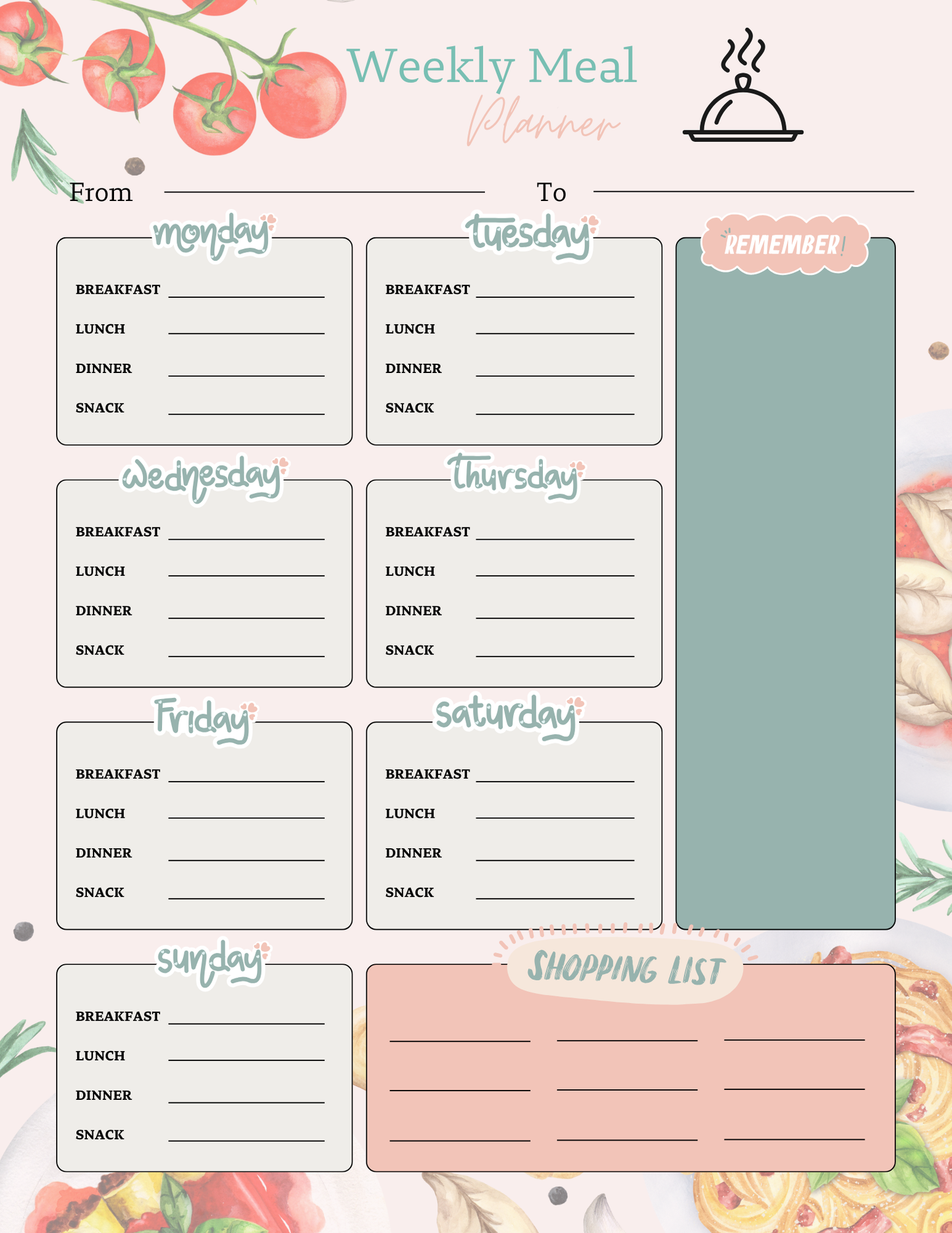 The Essential Magnetic Weekly Meal Planner
