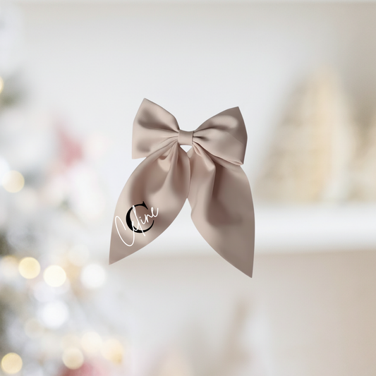 Medium Neutral Silk Satin Hair Bows