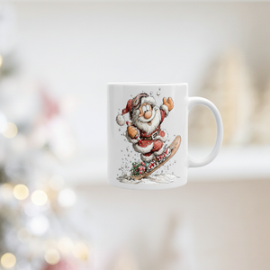 Snowboarding Santa
