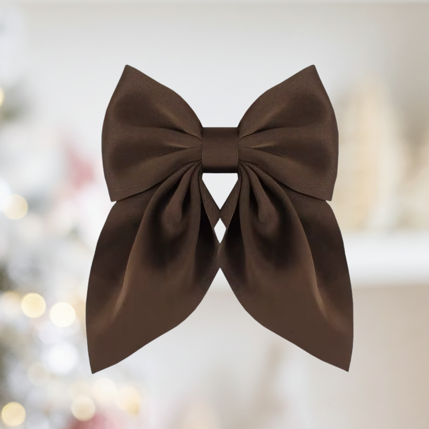 Short Classic Silk Bow Hair Clip