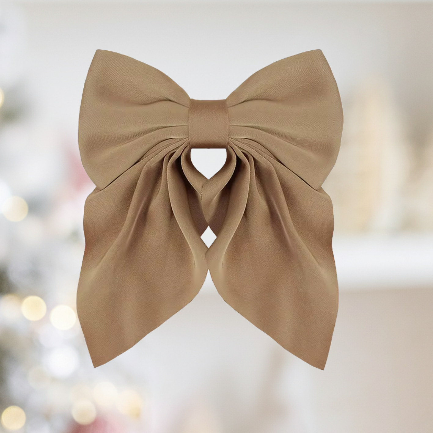Short Classic Silk Bow Hair Clip