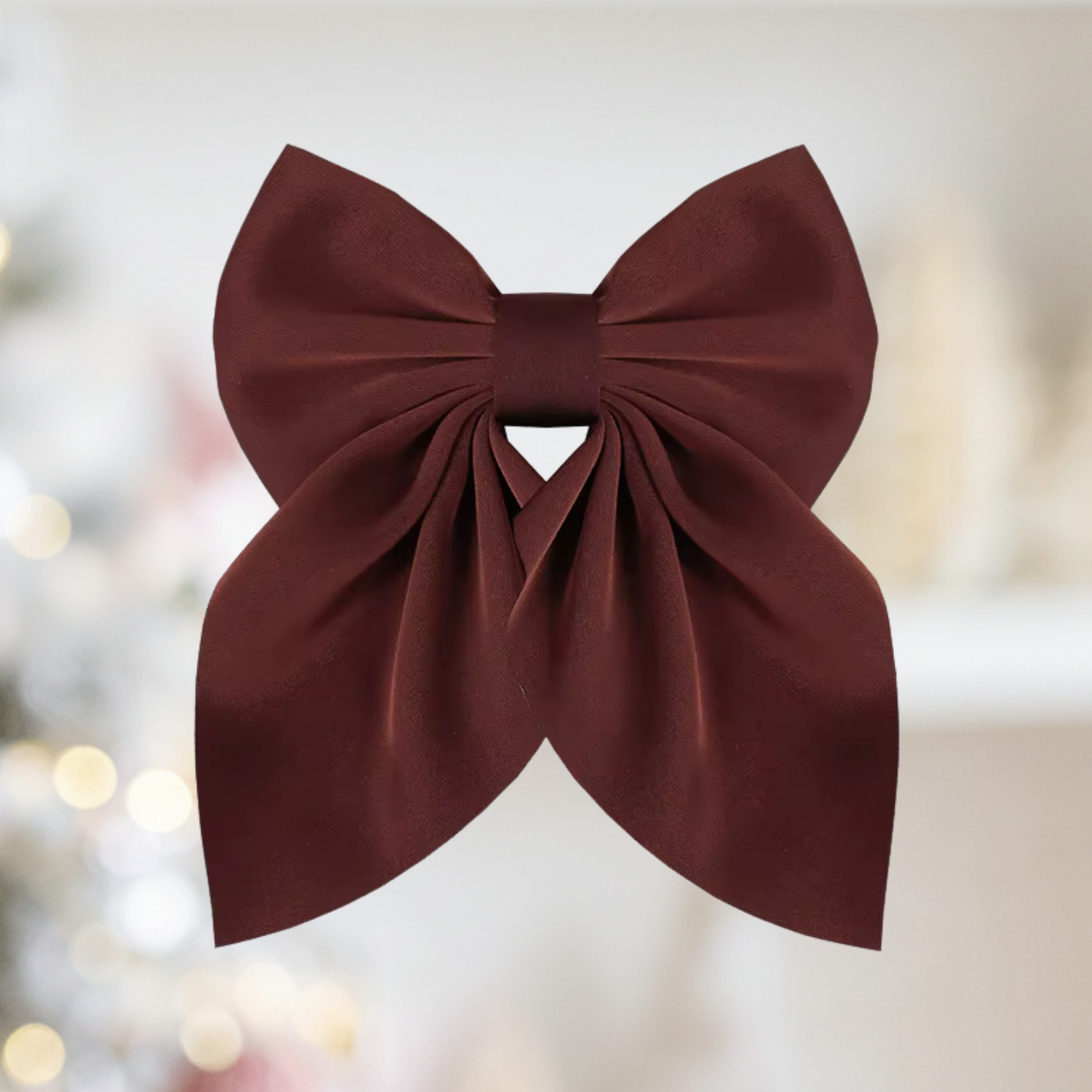 Short Classic Silk Bow Hair Clip