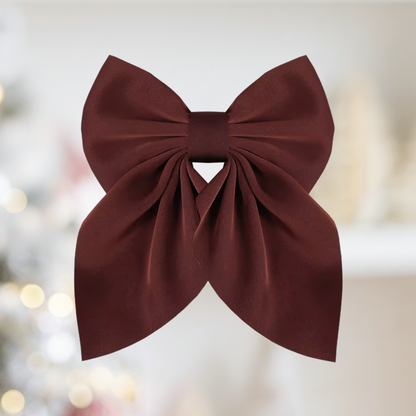 Short Classic Silk Bow Hair Clip