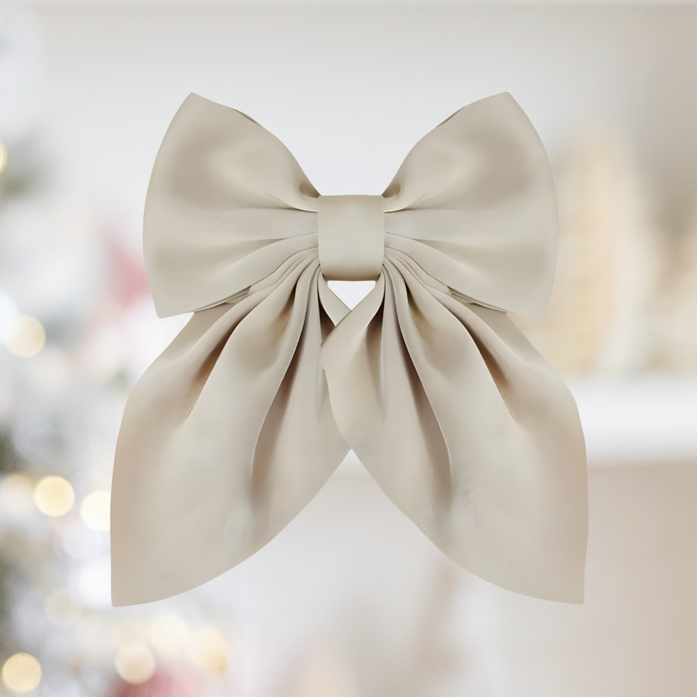Short Classic Silk Bow Hair Clip