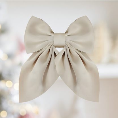 Short Classic Silk Bow Hair Clip