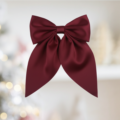 Medium Neutral Silk Satin Hair Bows