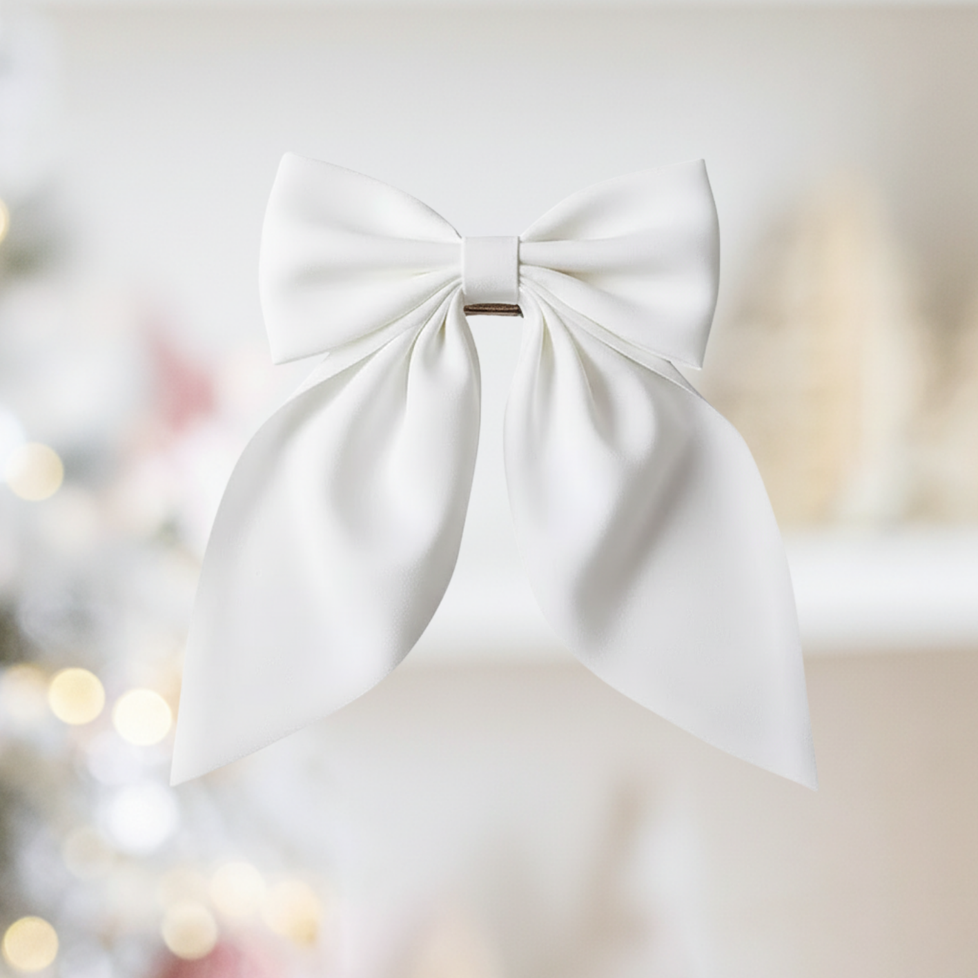 Medium Neutral Silk Satin Hair Bows
