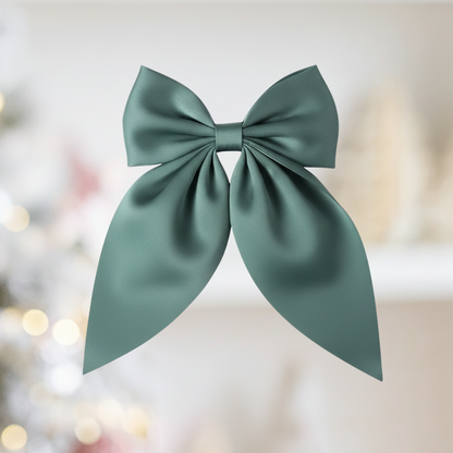Medium Neutral Silk Satin Hair Bows