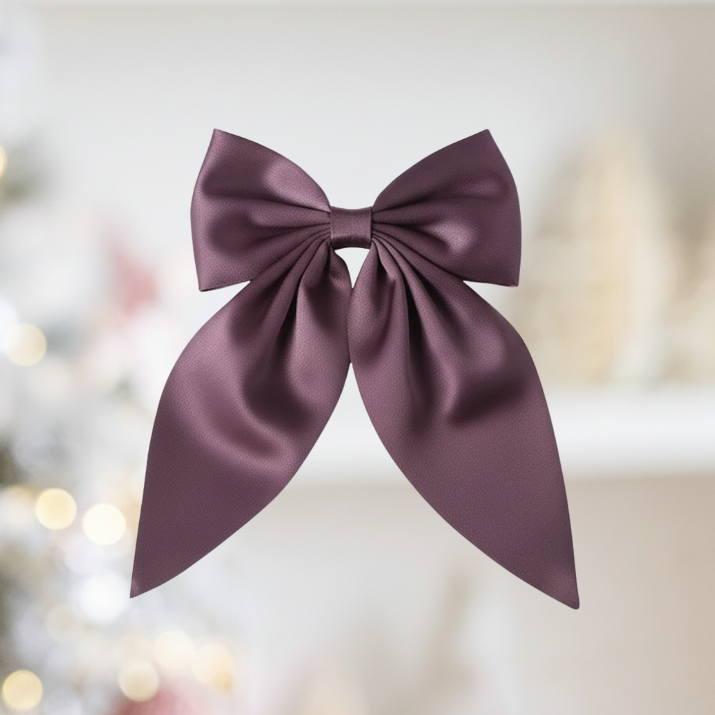 Medium Neutral Silk Satin Hair Bows