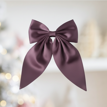 Medium Neutral Silk Satin Hair Bows