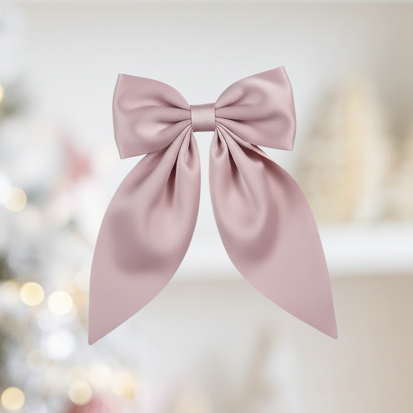 Medium Neutral Silk Satin Hair Bows