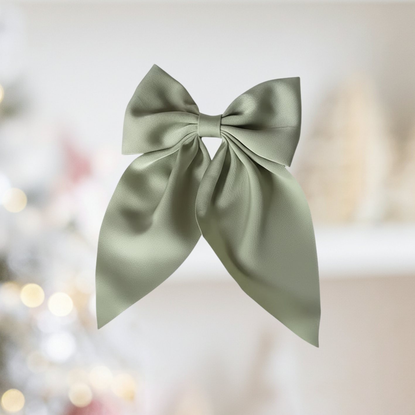 Medium Neutral Silk Satin Hair Bows