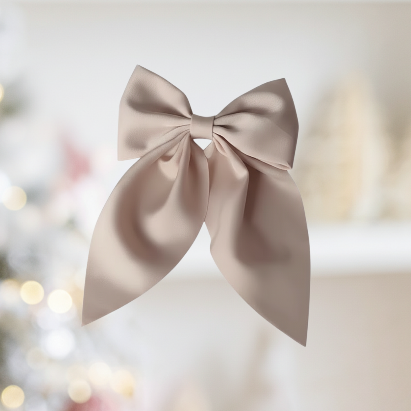 Medium Neutral Silk Satin Hair Bows