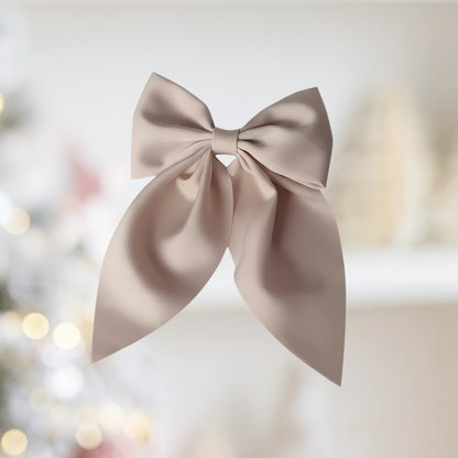Medium Neutral Silk Satin Hair Bows