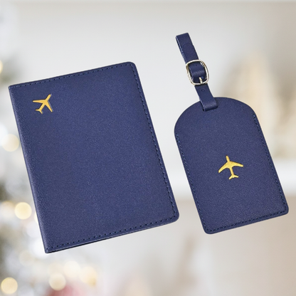 The Personalized Deluxe PU Leather Travel Set