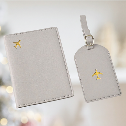 The Personalized Deluxe PU Leather Travel Set