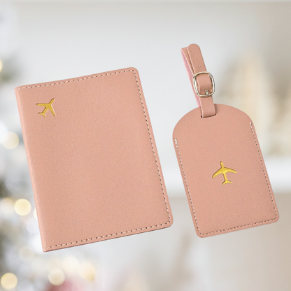 The Personalized Deluxe PU Leather Travel Set