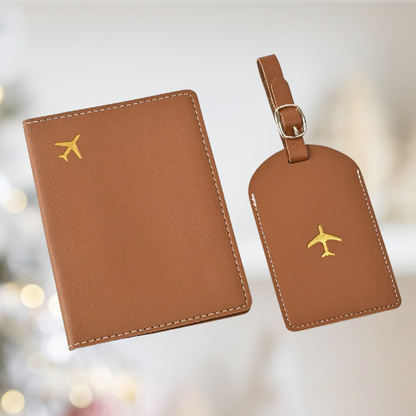 The Personalized Deluxe PU Leather Travel Set