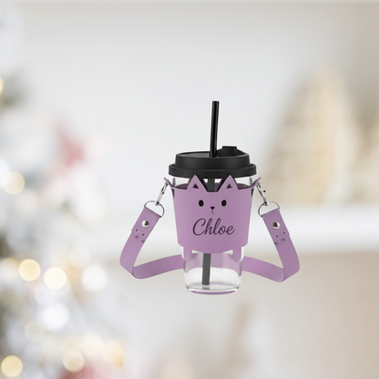 PU Leather Cat Cup Sleeve