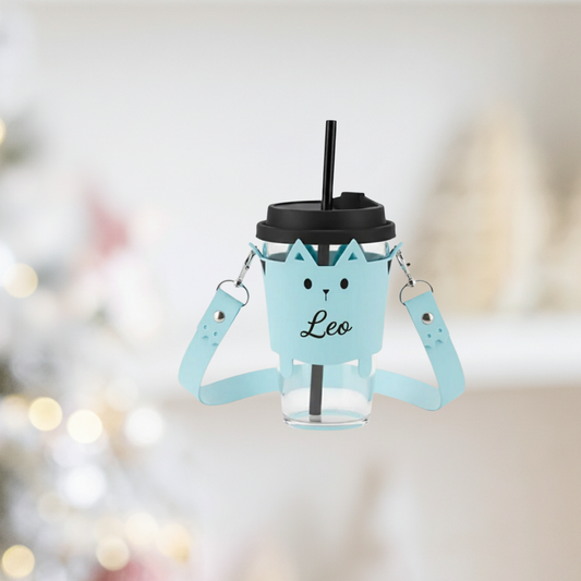 PU Leather Cat Cup Sleeve