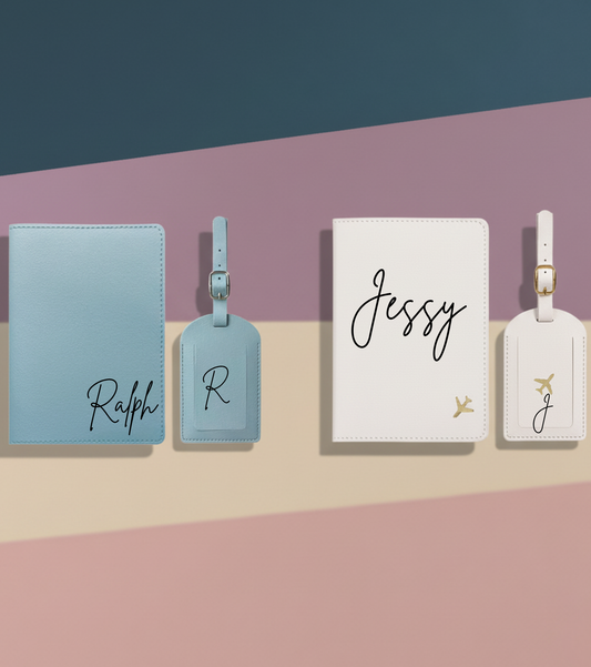 The Personalized Deluxe PU Leather Travel Set