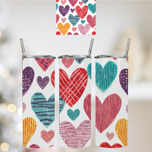 Colorful Patchwork Hearts