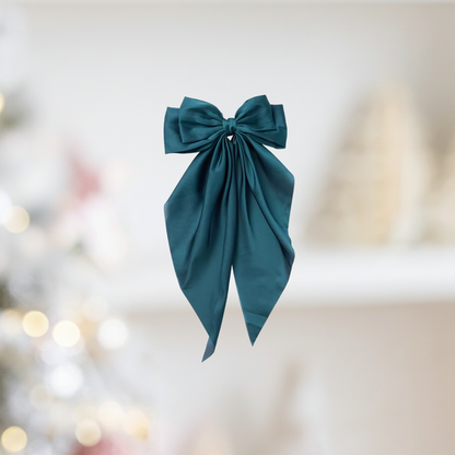 The Personalized Luxe Long-Tail Bow Hair Clip