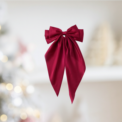 The Personalized Luxe Long-Tail Bow Hair Clip