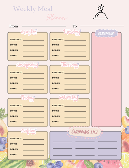 The Essential Magnetic Weekly Meal Planner
