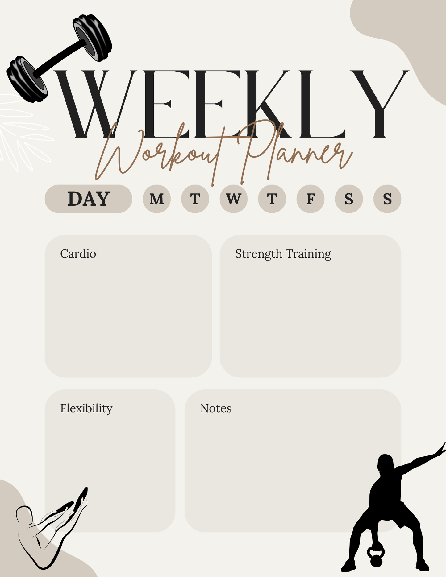 The Essential Magnetic Weekly Workout Planner