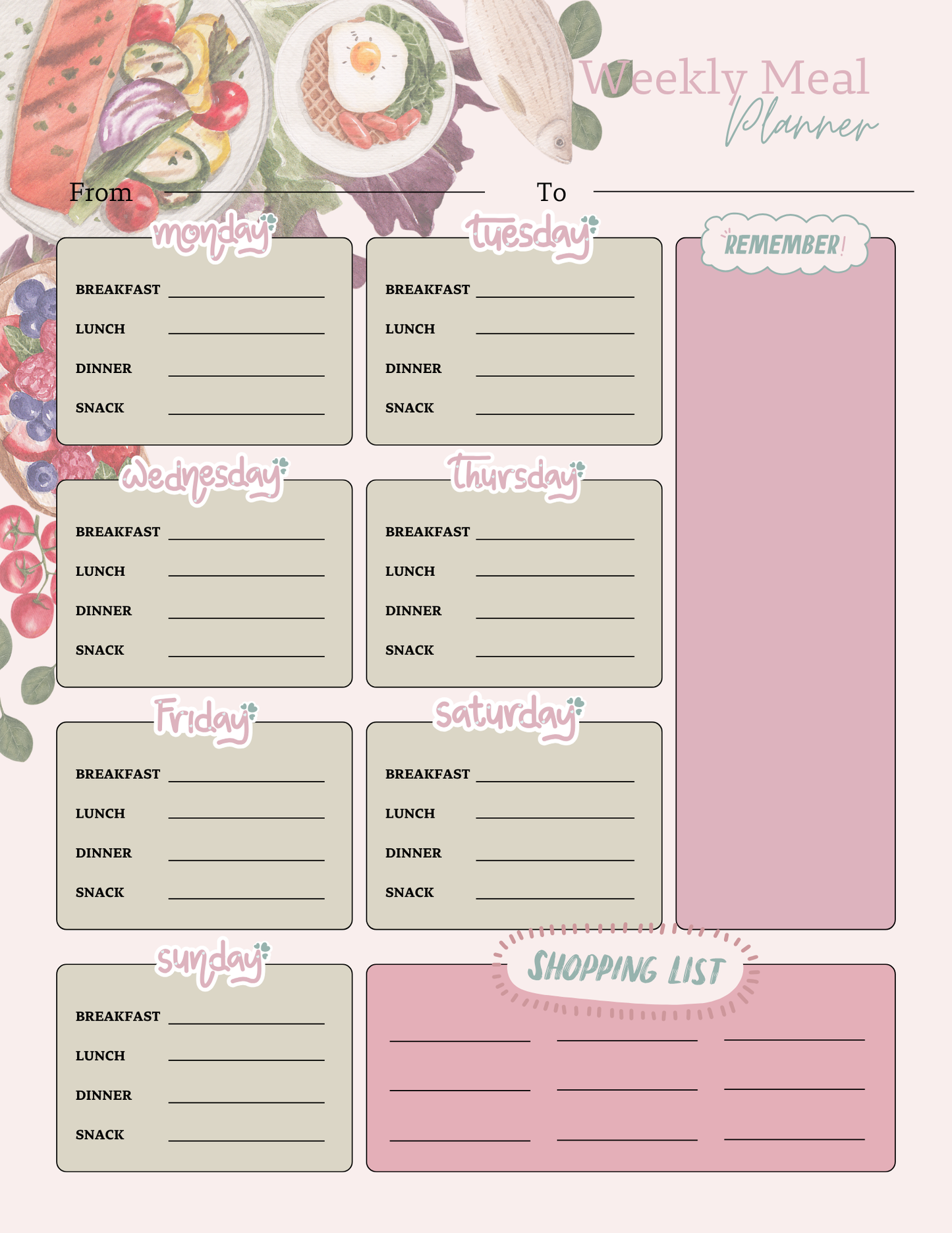 The Essential Magnetic Weekly Meal Planner