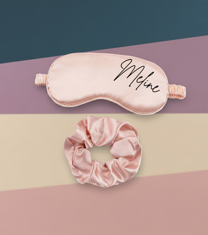 The Personalized Silk Sleep Set (Mask & Scrunchie)