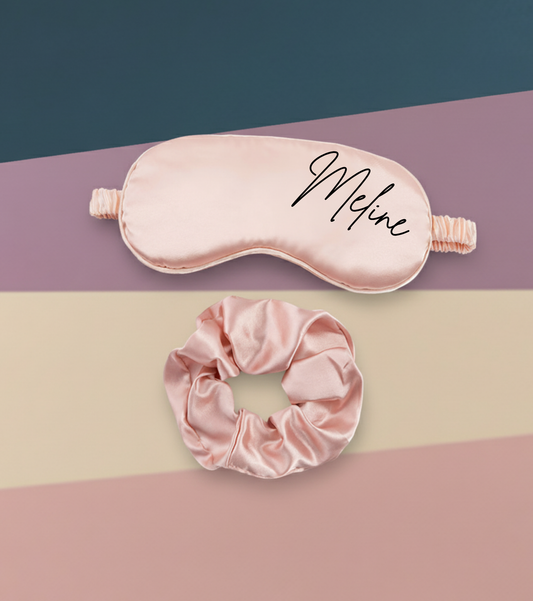 The Personalized Silk Sleep Set (Mask & Scrunchie)