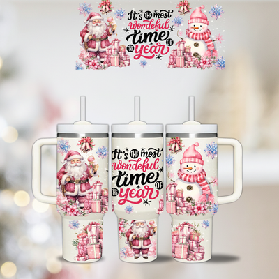 Most Wonderful Time Pink Christmas