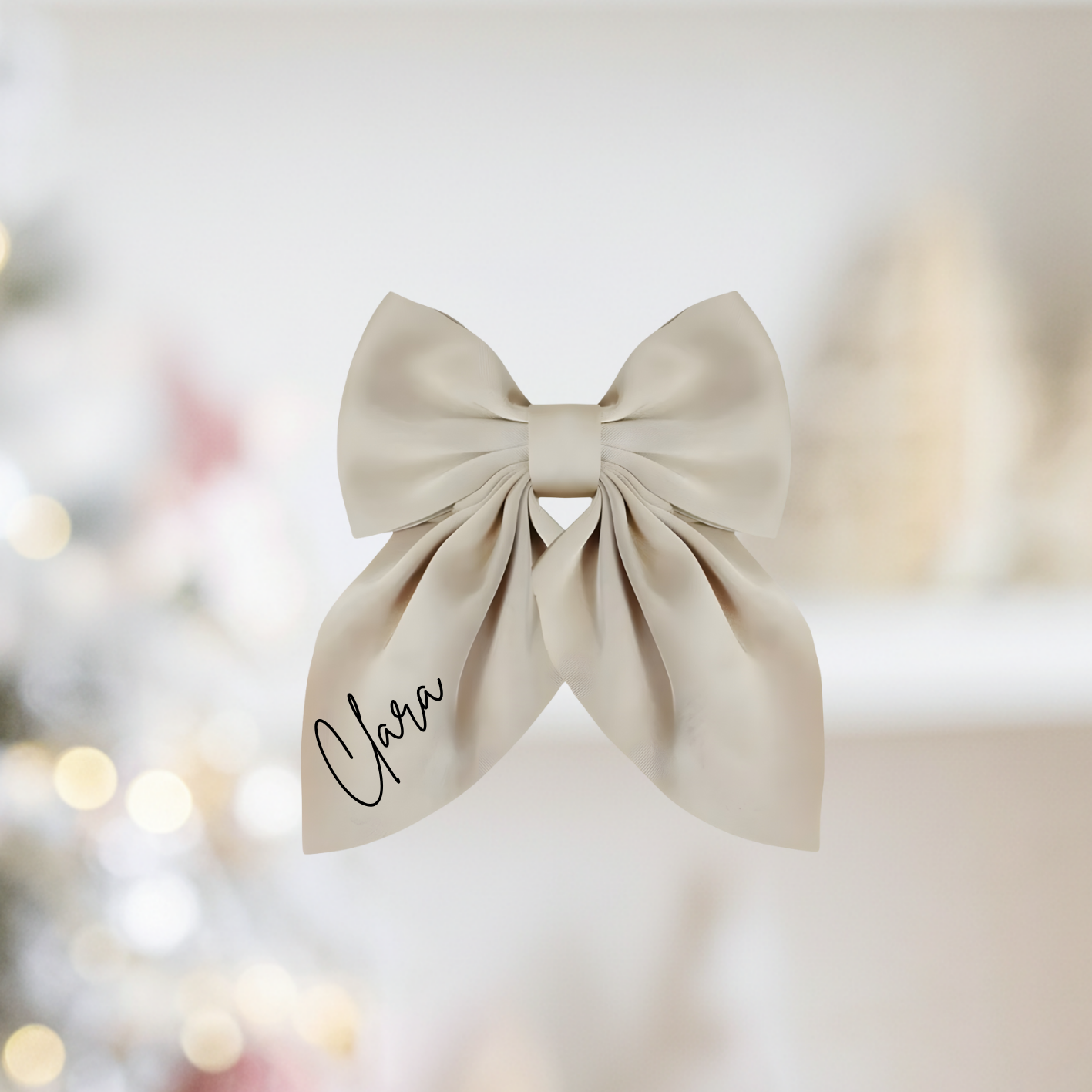 Short Classic Silk Bow Hair Clip