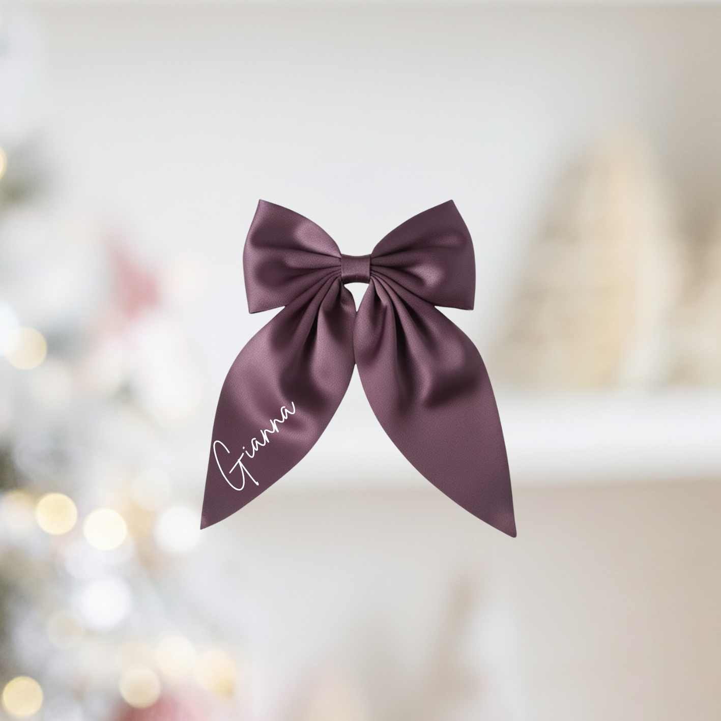 Medium Neutral Silk Satin Hair Bows