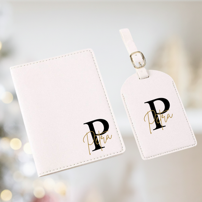 The Personalized Deluxe PU Leather Travel Set