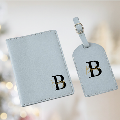 The Personalized Deluxe PU Leather Travel Set