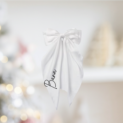 The Personalized Luxe Long-Tail Bow Hair Clip