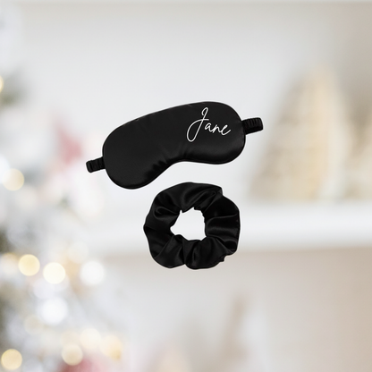 The Personalized Silk Sleep Set (Mask & Scrunchie)