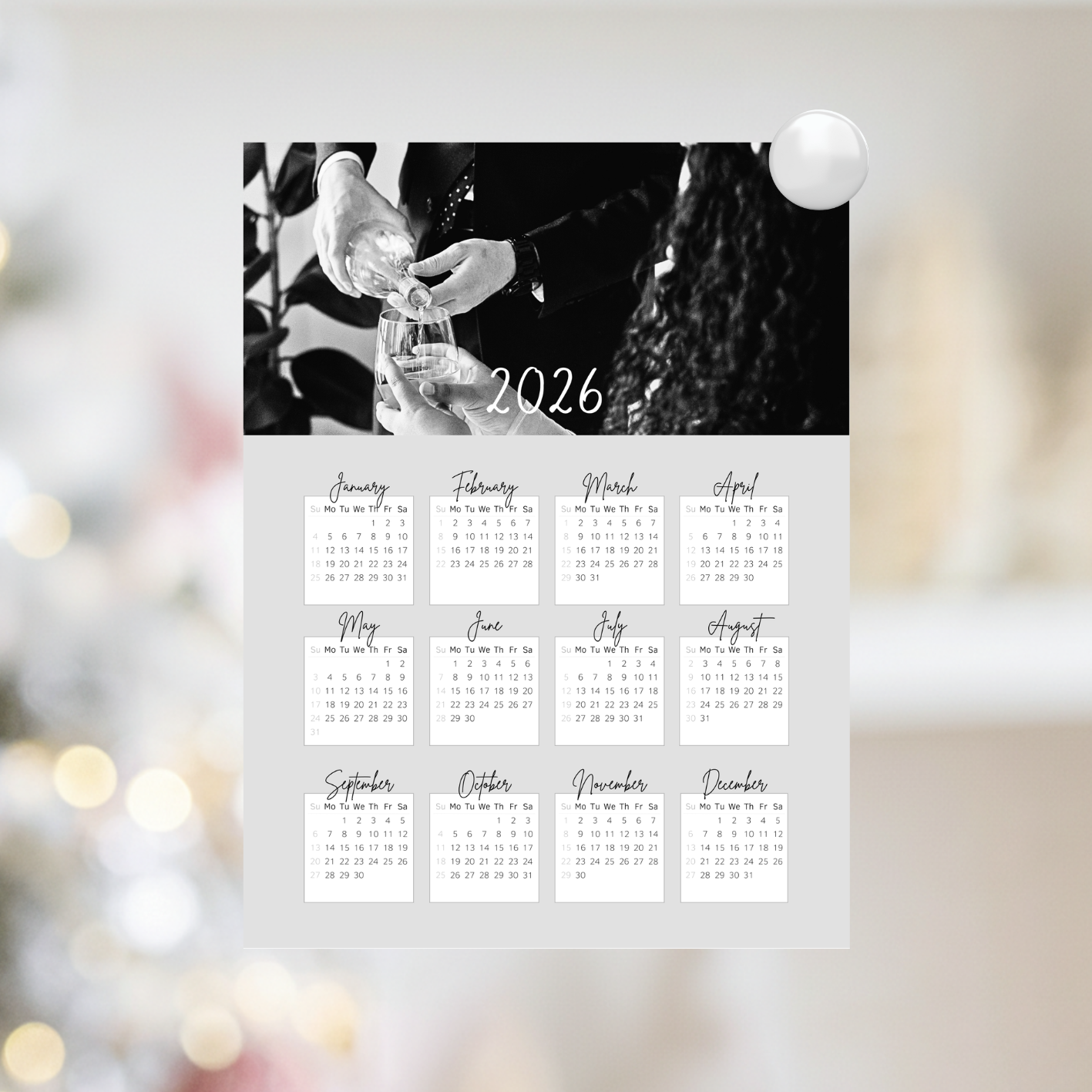 The Personalized Photo Yearly Magnetic Calendar