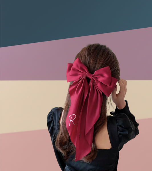 The Personalized Luxe Long-Tail Bow Hair Clip