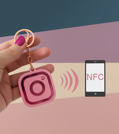 Customizable NFC Social Media Keychain (Instant Connection)
