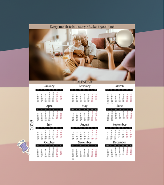 The Personalized Photo Yearly Magnetic Calendar