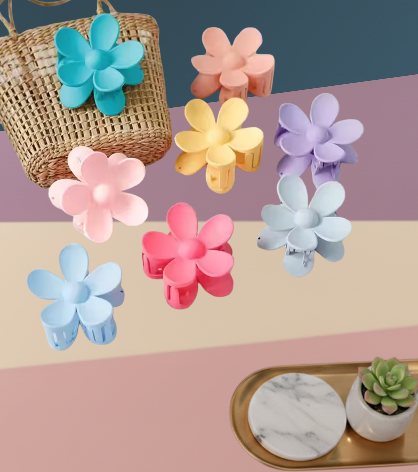 The Fun Flower Power Hair Claw Clips